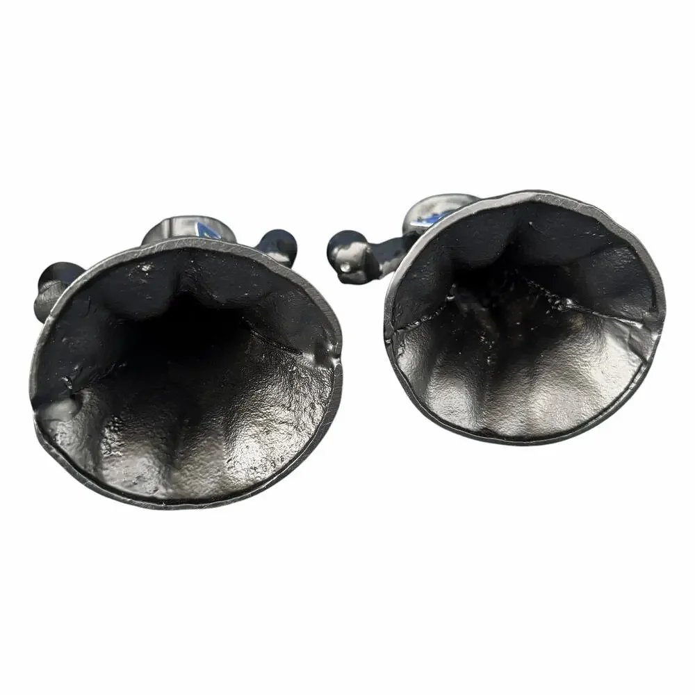 Moonlight Manor Witch Candle Holder Pair Black Metal Halloween Gothic Taper NWT